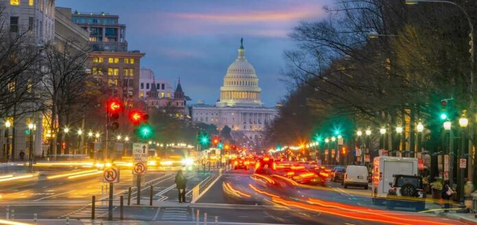 Panorama,Downtown,Washington,,D.c.,City,Skyline,City,Scape,Of,Usa